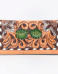 OHLAY WALLET Hand Tooled  Genuine Leather women bag western handbag purse