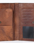 OHLAY WALLET Hand Tooled  Genuine Leather women bag western handbag purse
