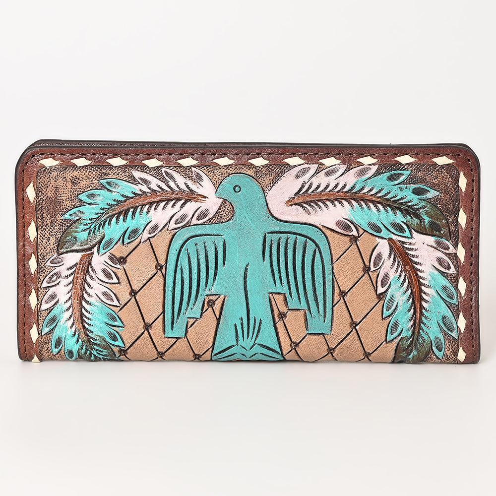 OHLAY WALLET Hand Tooled  Genuine Leather women bag western handbag purse