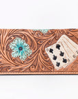 OHLAY WALLET Hand Tooled  Genuine Leather women bag western handbag purse
