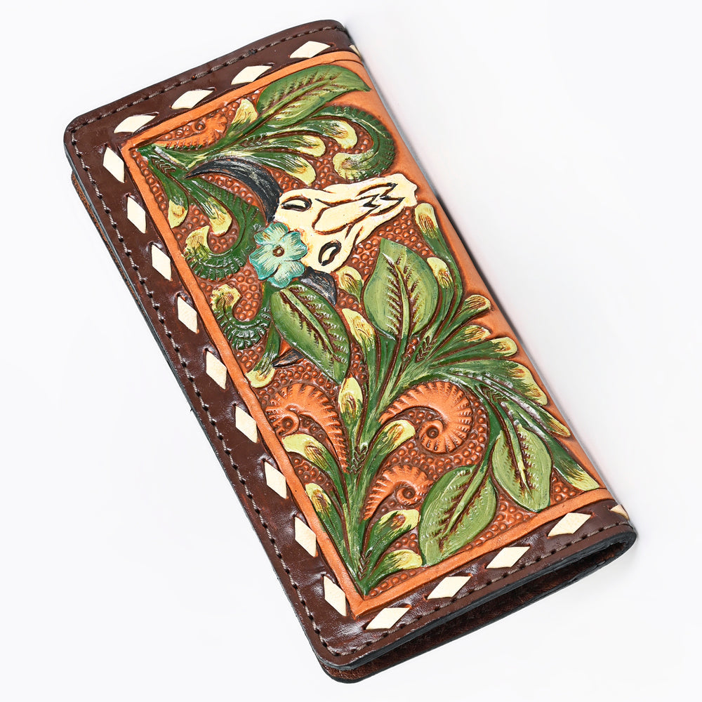 OHLAY WALLET Hand Tooled  Genuine Leather women bag western handbag purse