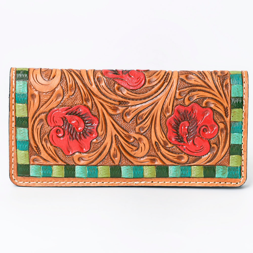 OHLAY WALLET Hand Tooled  Genuine Leather women bag western handbag purse