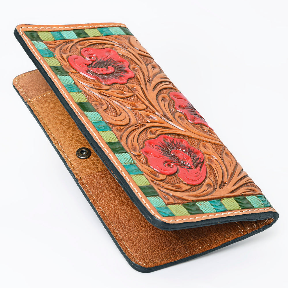 OHLAY WALLET Hand Tooled  Genuine Leather women bag western handbag purse