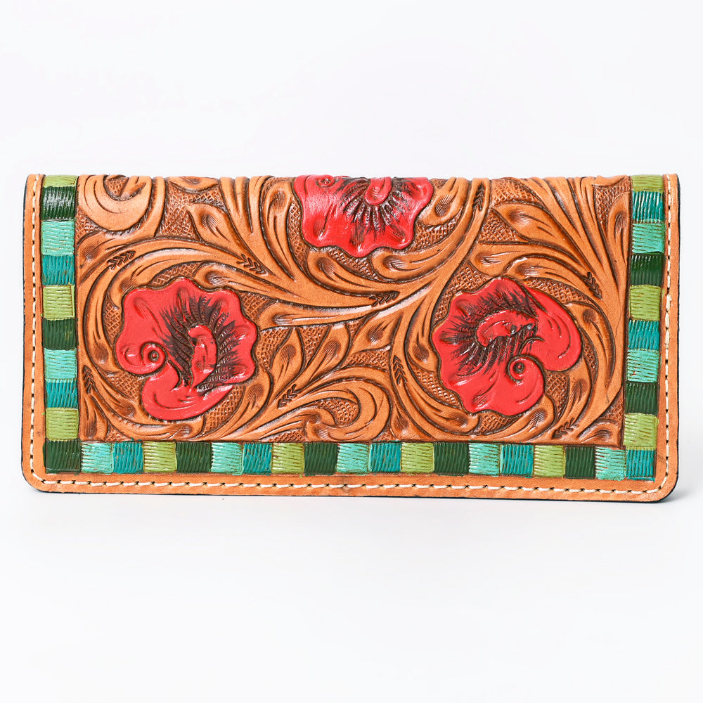 OHLAY WALLET Hand Tooled  Genuine Leather women bag western handbag purse