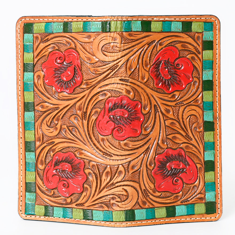 OHLAY WALLET Hand Tooled  Genuine Leather women bag western handbag purse