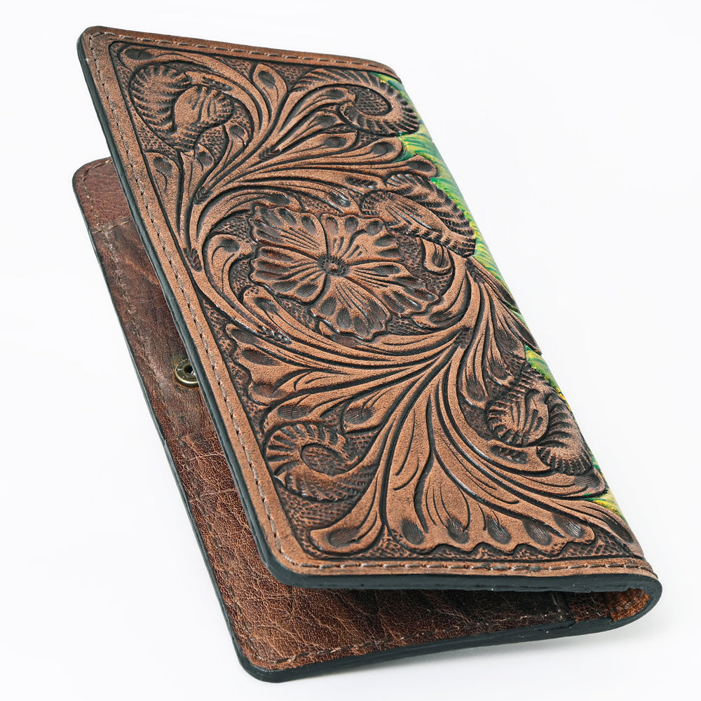 OHLAY WALLET Hand Tooled  Genuine Leather women bag western handbag purse