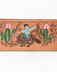 OHLAY WALLET Hand Tooled  Genuine Leather women bag western handbag purse