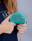 American Darling Coin Purse Hand Tooled Genuine Leather Women Bag Western Handbag Purse