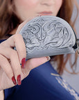 American Darling Coin Purse Hand Tooled Genuine Leather Women Bag Western Handbag Purse