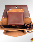 HILASON Leather Tool Bag Construction Handyman Farmers Organizer Storage Bags For Men Electrician Tools Home & Wood Work