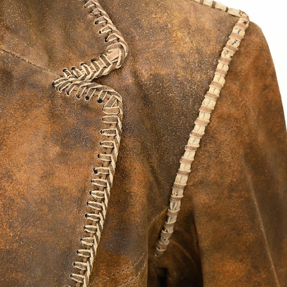 ADJKT033 Genuine Vintage  leather Women shirt  jacket  dress ladies girl
