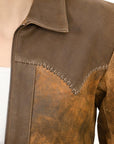 ADJKT034 Genuine Vintage  leather Women shirt  jacket  dress ladies girl