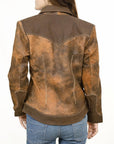 ADJKT034 Genuine Vintage  leather Women shirt  jacket  dress ladies girl