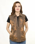ADJKT035 Genuine Vintage  leather Women shirt  jacket  dress ladies girl