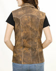 ADJKT036 Genuine Vintage  leather Women shirt  jacket  dress ladies girl