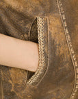 ADJKT036 Genuine Vintage  leather Women shirt  jacket  dress ladies girl