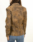 ADJKT037 Genuine Vintage  leather Women shirt  jacket  dress ladies girl