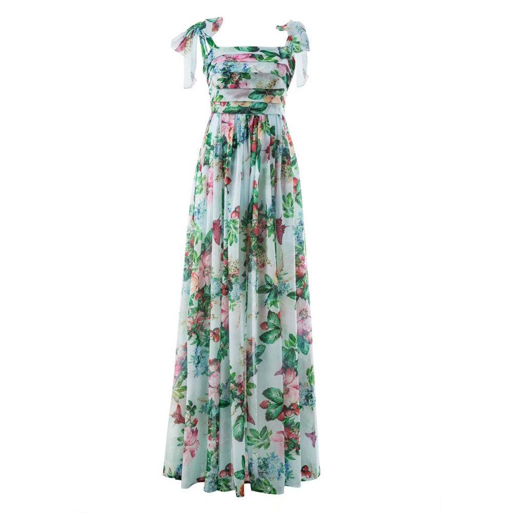 Resort rose mesh tulle flare dress