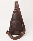Spaghetti Western Swc191Brn Sling Vintage Handmade Drum Dyed Genuine European Cowhide Leather Women Bag Western Handbag Purse