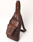 Spaghetti Western Swc202Brn Sling Vintage Handmade Drum Dyed Genuine European Cowhide Leather Women Bag Western Handbag Purse