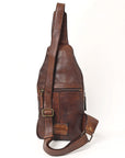 Spaghetti Western Swc202Brn Sling Vintage Handmade Drum Dyed Genuine European Cowhide Leather Women Bag Western Handbag Purse
