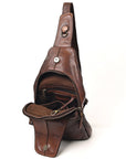Spaghetti Western Swc202Brn Sling Vintage Handmade Drum Dyed Genuine European Cowhide Leather Women Bag Western Handbag Purse