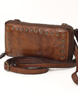 Spaghetti Western Swc212Brn Wallet Vintage Handmade Drum Dyed Genuine European Cowhide Leather Women Bag Western Handbag Purse