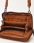 Spaghetti Western Swc433Cg Coin Purse Vintage Handmade Drum Dyed Genuine European Cowhide Leather Women Bag Western Handbag Purse
