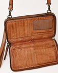 Spaghetti Western Swc433Cg Coin Purse Vintage Handmade Drum Dyed Genuine European Cowhide Leather Women Bag Western Handbag Purse