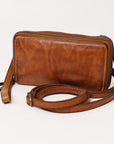 Spaghetti Western Swc433Cg Coin Purse Vintage Handmade Drum Dyed Genuine European Cowhide Leather Women Bag Western Handbag Purse