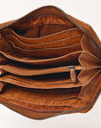 Spaghetti Western Swc434Cg Wallet Vintage Handmade Drum Dyed Genuine European Cowhide Leather Women Bag Western Handbag Purse