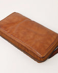 Spaghetti Western Swc434Cg Wallet Vintage Handmade Drum Dyed Genuine European Cowhide Leather Women Bag Western Handbag Purse