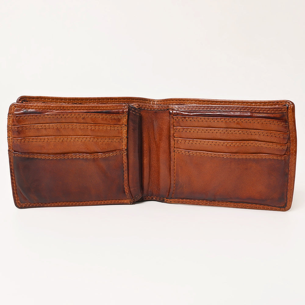 Spaghetti Western Swc463Cg Wallet Vintage Handmade Drum Dyed Genuine European Cowhide Leather Women Bag Western Handbag Purse