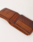 Spaghetti Western Swc463Cg Wallet Vintage Handmade Drum Dyed Genuine European Cowhide Leather Women Bag Western Handbag Purse