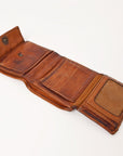 Spaghetti Western Swc465Cg Wallet Vintage Handmade Drum Dyed Genuine European Cowhide Leather Women Bag Western Handbag Purse