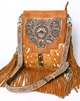 American Darling Messenger Hand Tooled Hair On Genuine Leather Women Bag Western Handbag Purse