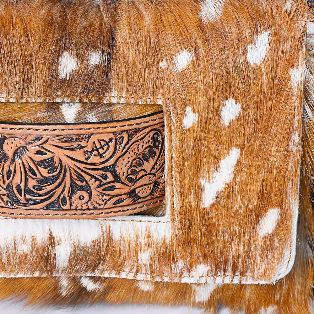 American Darling Hand Tooled Hair-On Genuine Leather Women Bag Western Handbag Purse