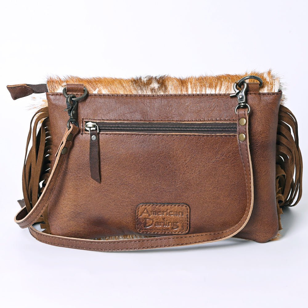 American Darling Hand Tooled Hair-On Genuine Leather Women Bag Western Handbag Purse