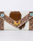 OHLAY KBG224 Coin Purse Hand Tooled Hair-On Genuine Leather women bag western handbag purse
