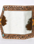 OHLAY KBG224 Coin Purse Hand Tooled Hair-On Genuine Leather women bag western handbag purse