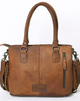 Embossed Hair-On Leather Western Tote Bag