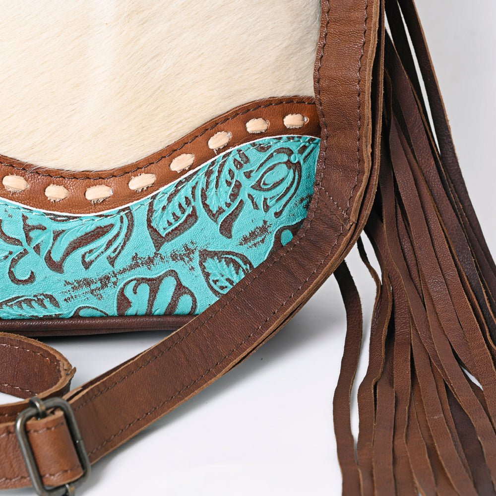 Embossed Hair-On Leather Western Tote Bag
