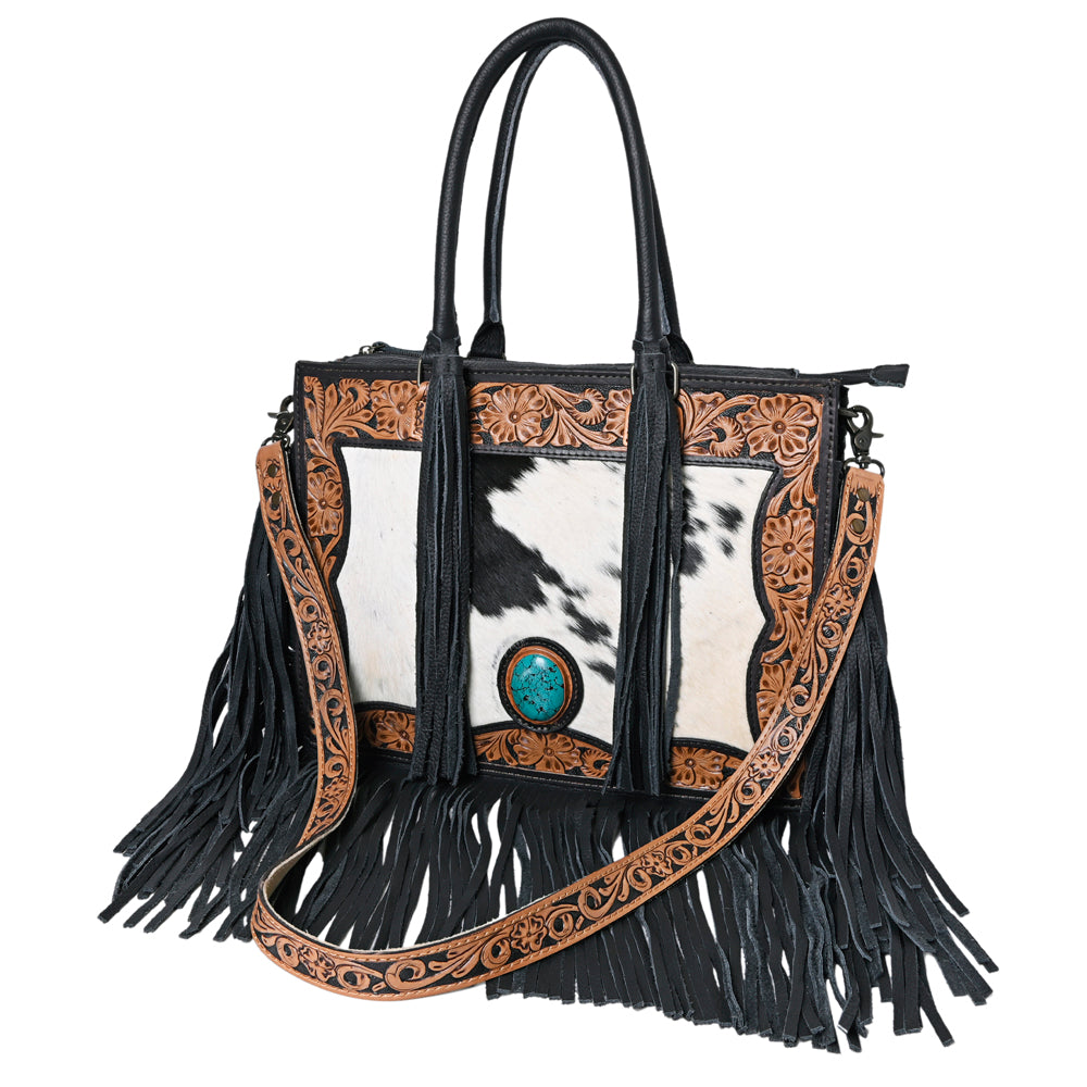 OHLAY KBG230 TOTE Hand Tooled Hair-on Genuine Leather women bag western handbag purse