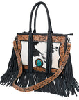 OHLAY KBG230 TOTE Hand Tooled Hair-on Genuine Leather women bag western handbag purse