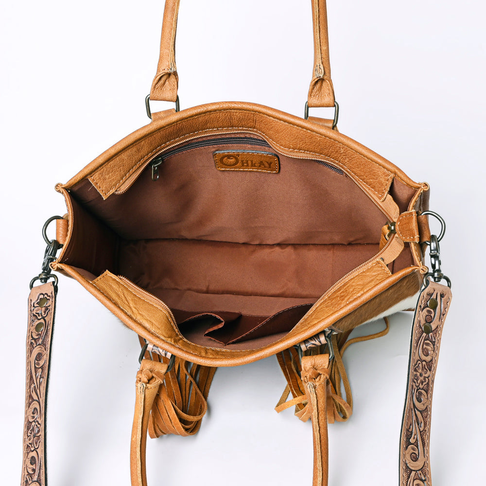 OHLAY KBG231 TOTE Hand Tooled Hair-on Genuine Leather women bag western handbag purse