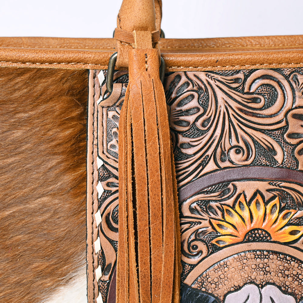 OHLAY KBG231 TOTE Hand Tooled Hair-on Genuine Leather women bag western handbag purse