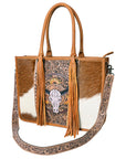 OHLAY KBG231 TOTE Hand Tooled Hair-on Genuine Leather women bag western handbag purse