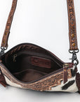 OHLAY KBG233 Cross Body Hand Tooled Hair-On Genuine Leather women bag western handbag purse