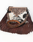 OHLAY KBG233 Cross Body Hand Tooled Hair-On Genuine Leather women bag western handbag purse