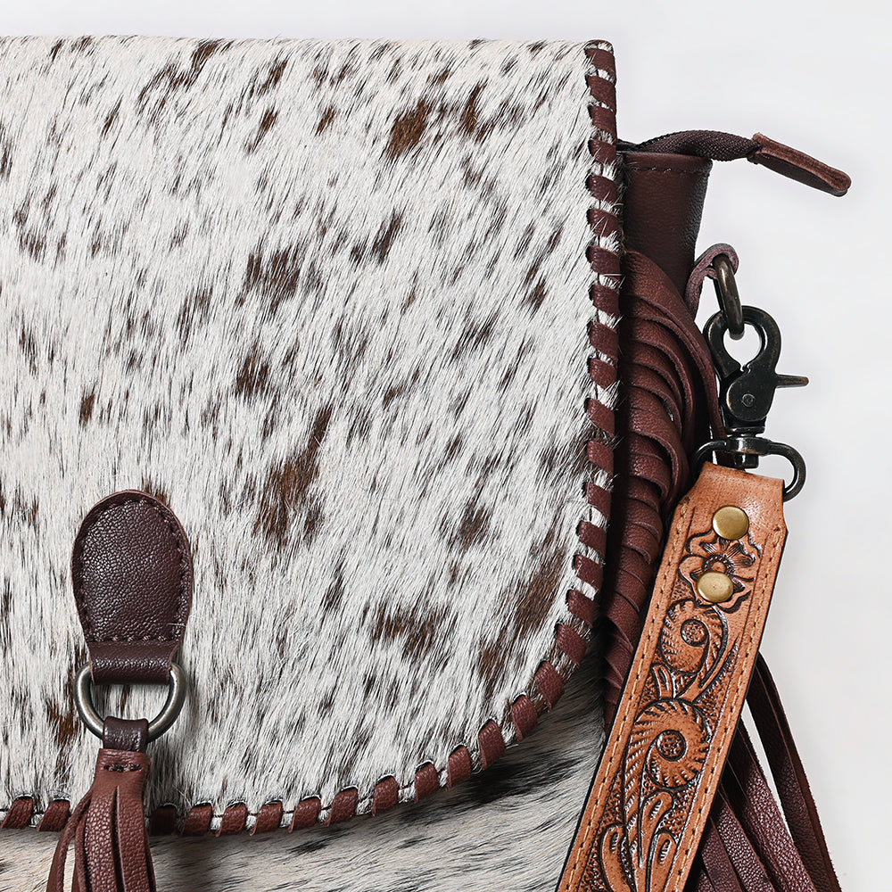 OHLAY MESSENGER Hair-on Genuine Leather women bag western handbag purse